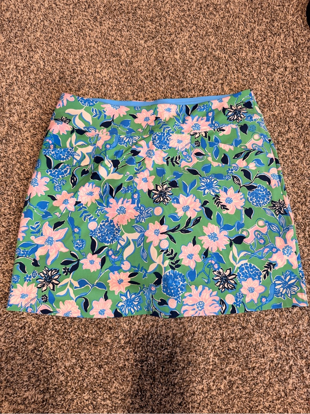 Lilly Pulitzer Floral Mini Skort - Green, Pink & Blue